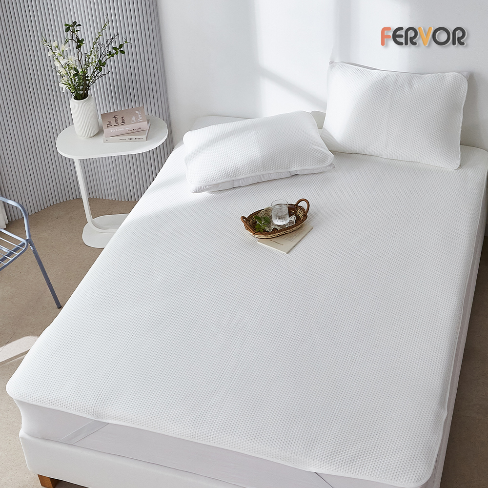 퍼보 휴비스 듀라론 에오로쿨 냉감패드 쿨매트 소파침대러그 도트 화이트, S(싱글)