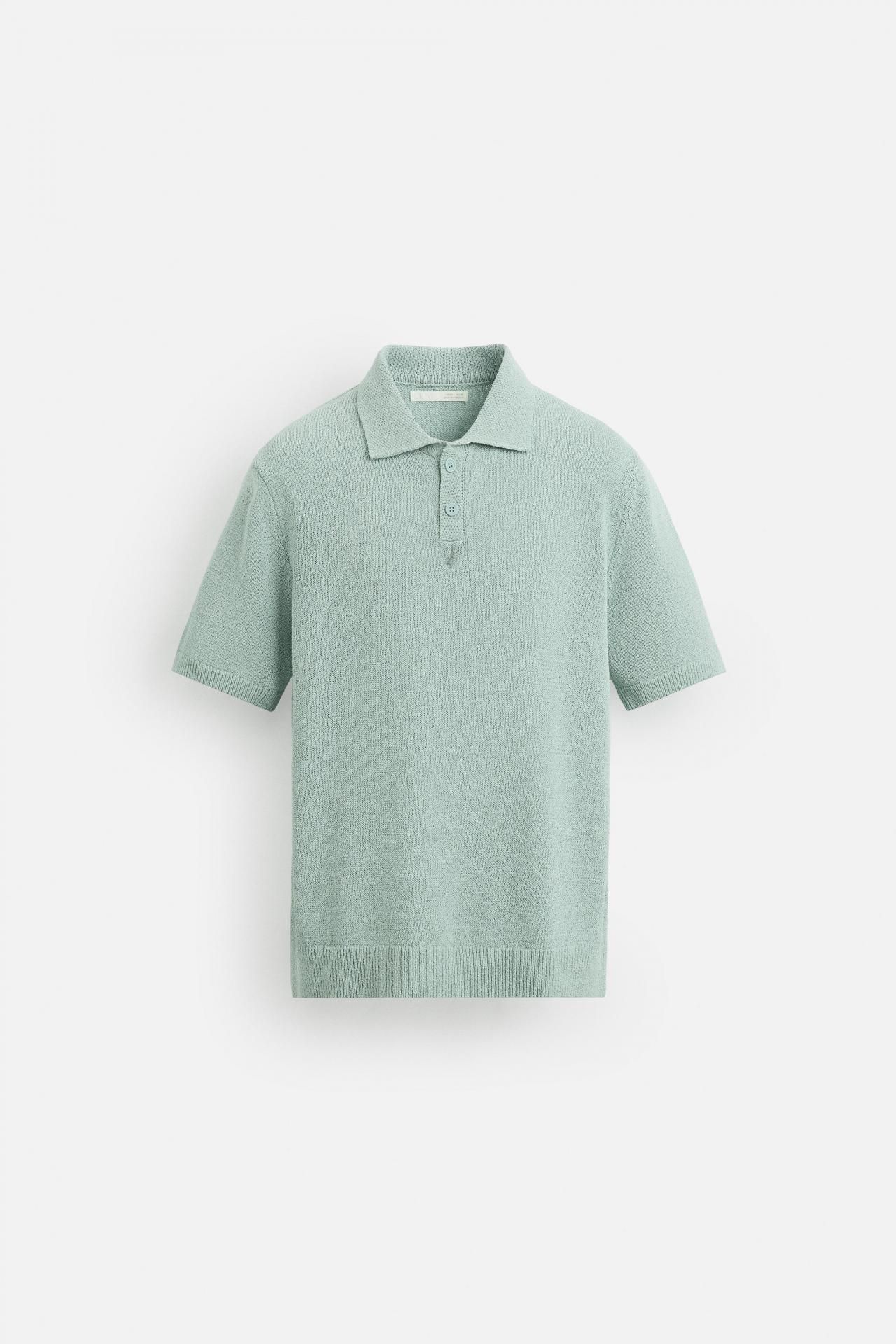 자라 텍스처 니트 폴로 셔츠 5536/418 LIGHT BLUE