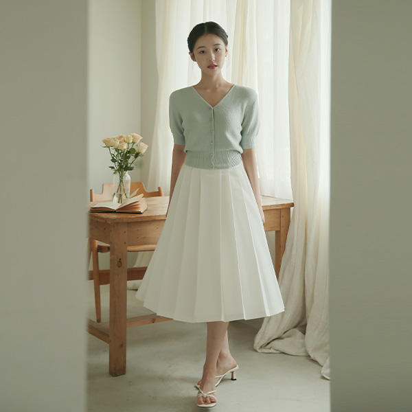 모레아 A라인 플리츠 롱 스커트 sk7313