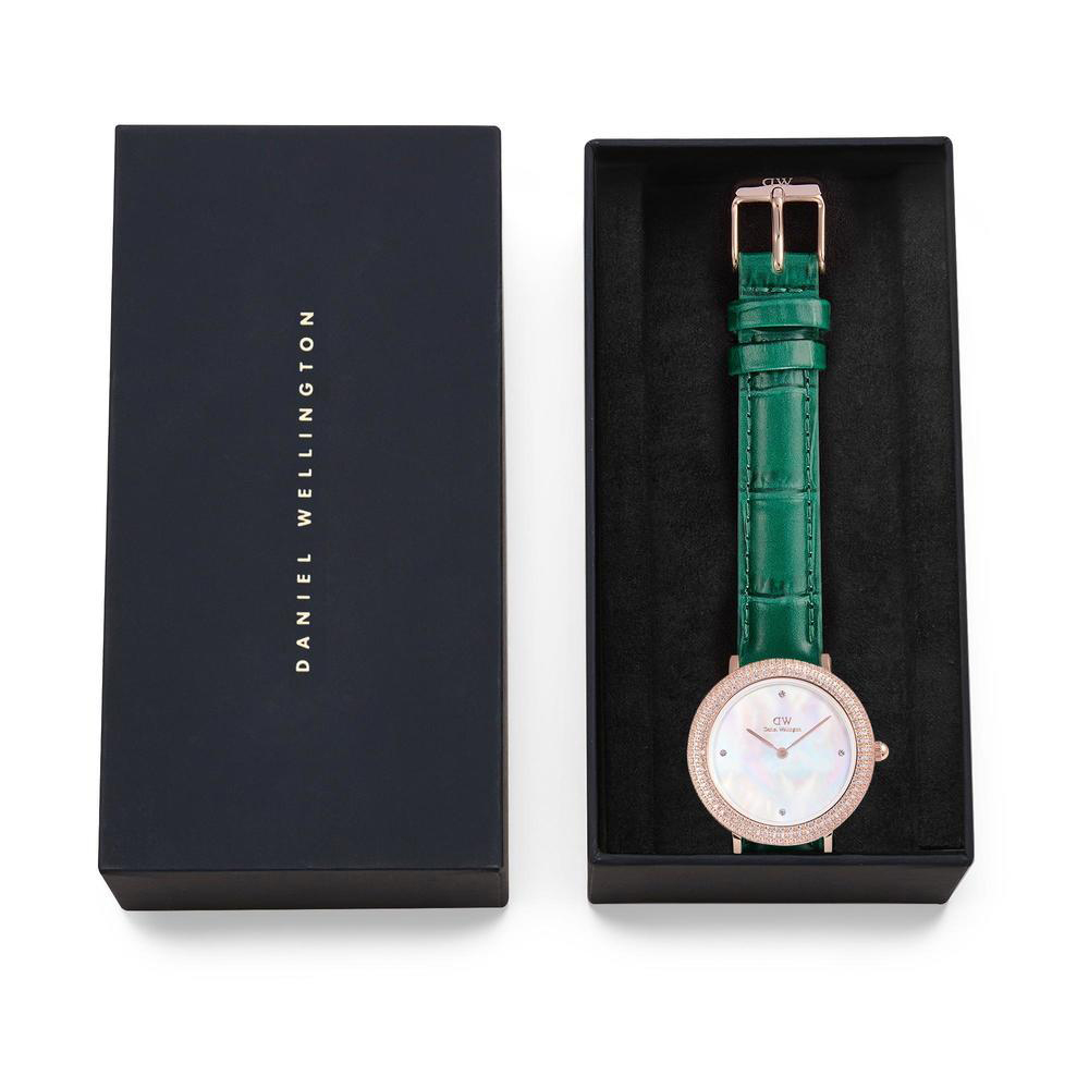 다니엘 웰링턴 CRYSTALLINE BEZEL GREEN CROC 여성 가죽 손목시계 이미지 6