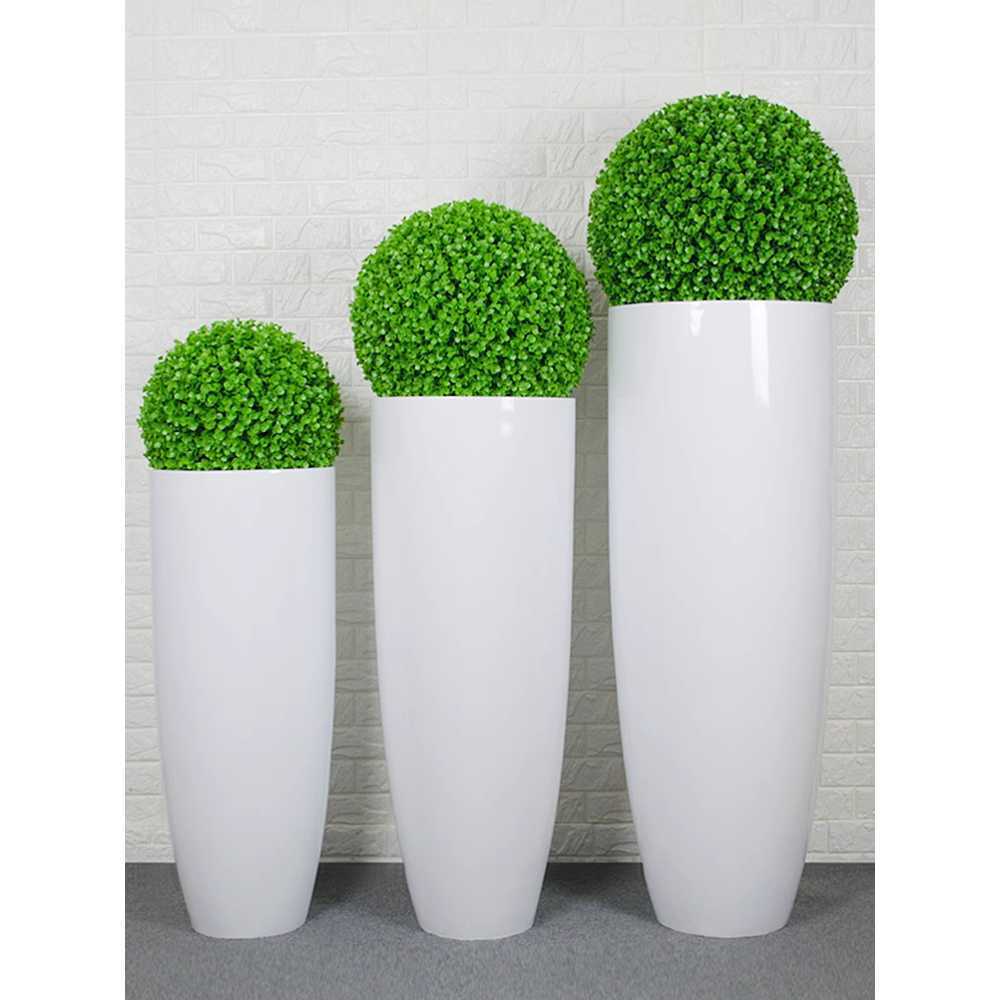 대형 화분 원형 유리섬유 플라스틱 원형 분갈이 거실 36x36x90cm - 상세 이미지 5