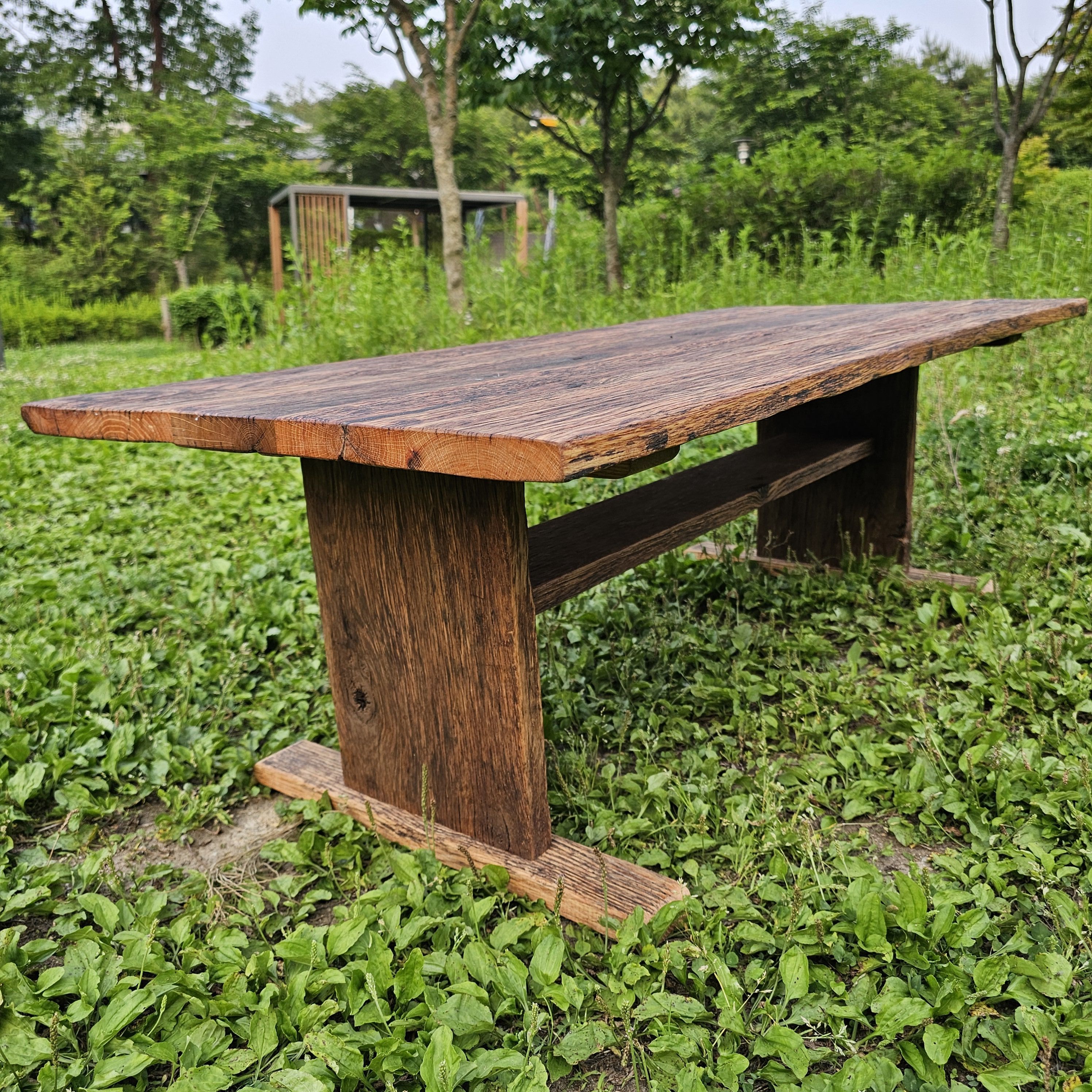 100년 이상 된  올드오크 빈티지 고재 거실 커피 좌식 테이블 주문제작