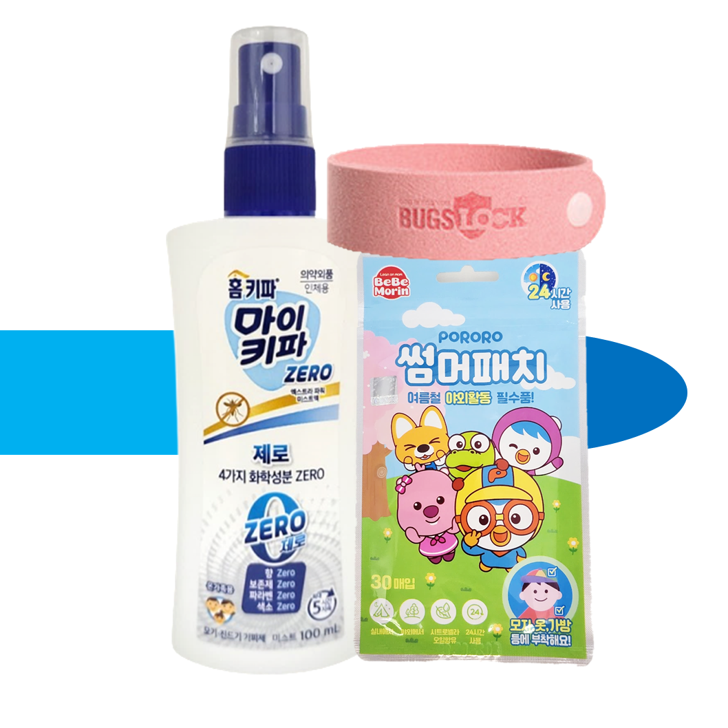 모기기피제 뽀로로 썸머 패치 팔찌 3종 모기약 모기 퇴치 아기 어린이 스티커 물파스 - 상품 이미지