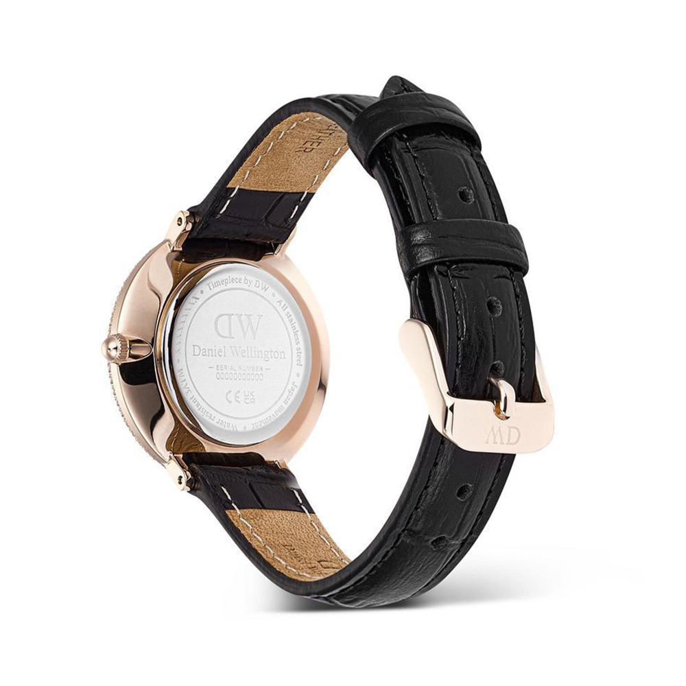 다니엘 웰링턴 CRYSTALLINE BEZEL BLACK CROC 여자 큐빅 가죽 시계 이미지 6