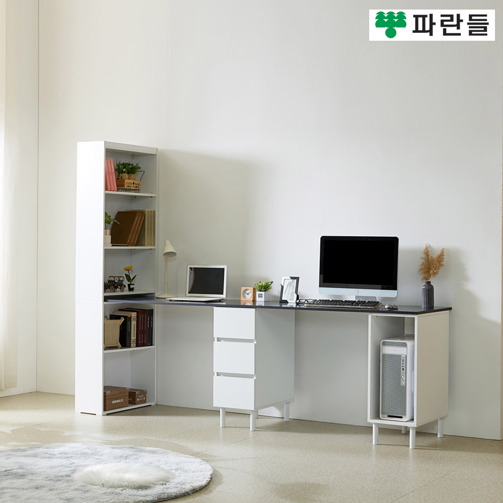 파란들가구 E0목재 LPM 서랍형 2000/2400 h형 2인용책상세트 - 상세 이미지 2