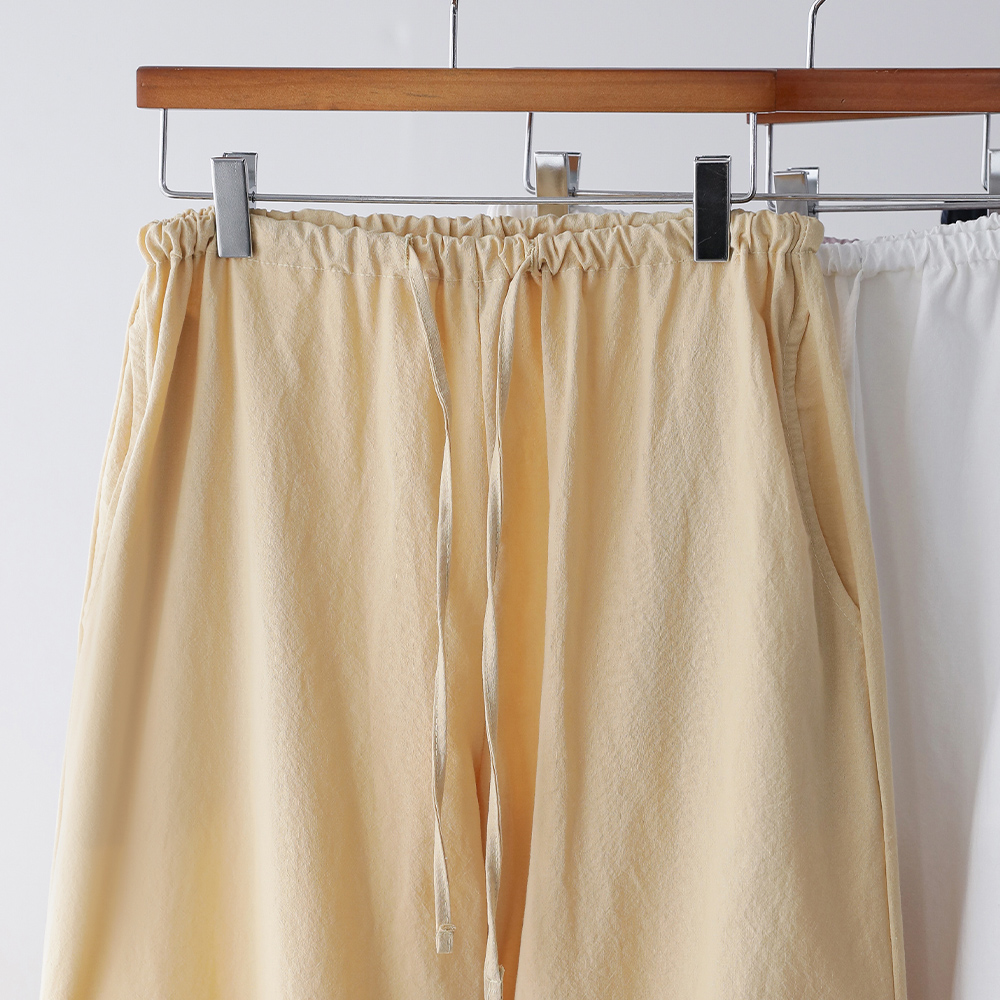 로우비 투웨이 조거 밴딩 린넨터치 코튼 와이드 팬츠 - 상세 이미지 2