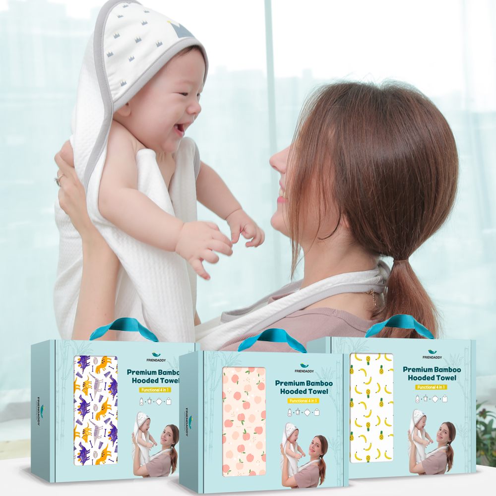 프랜대디 대나무항균 신생아 유아 아기목욕타올 수건 앞치마