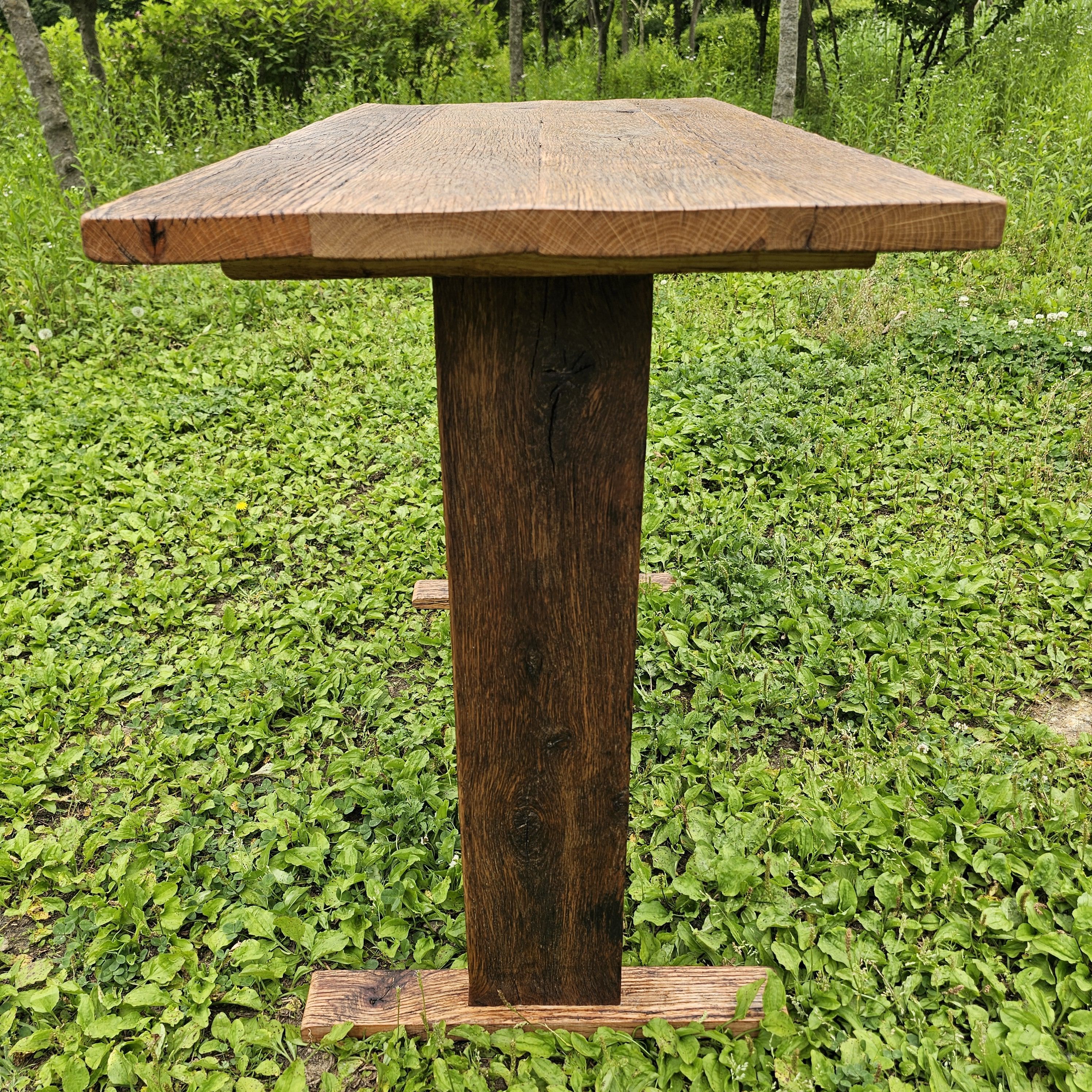 100년 이상 된 올드오크 빈티지 엔틱 러스틱 고재 작업 책상 테이블 주문제작