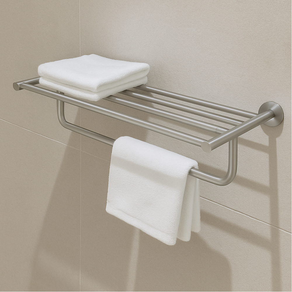 무타공 SUS304 욕실 수건선반 2단 화장실 수건걸이 수납 무광