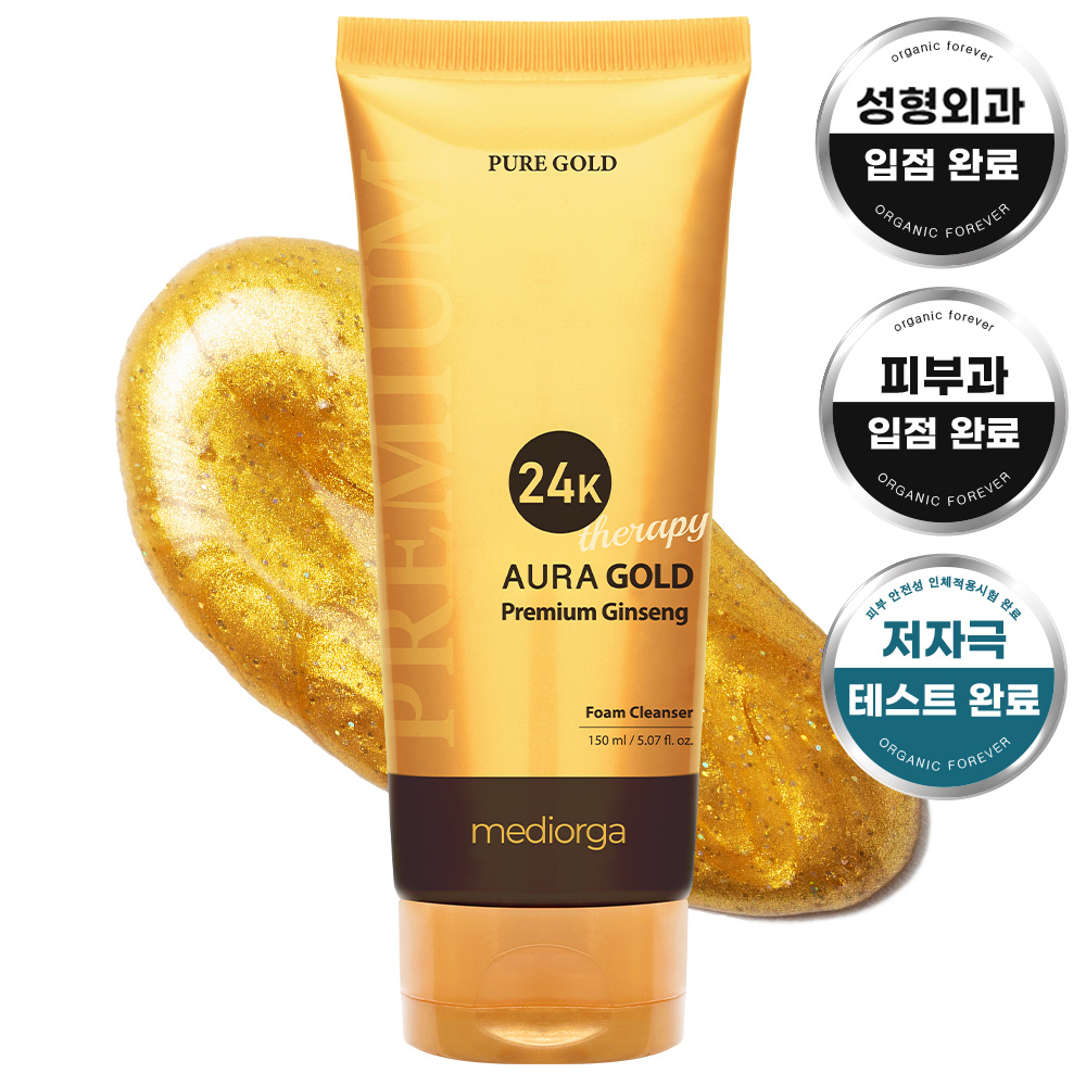 메디올가 아우라 24K 골드 클렌징폼 150ml, 3개 - 상품 이미지