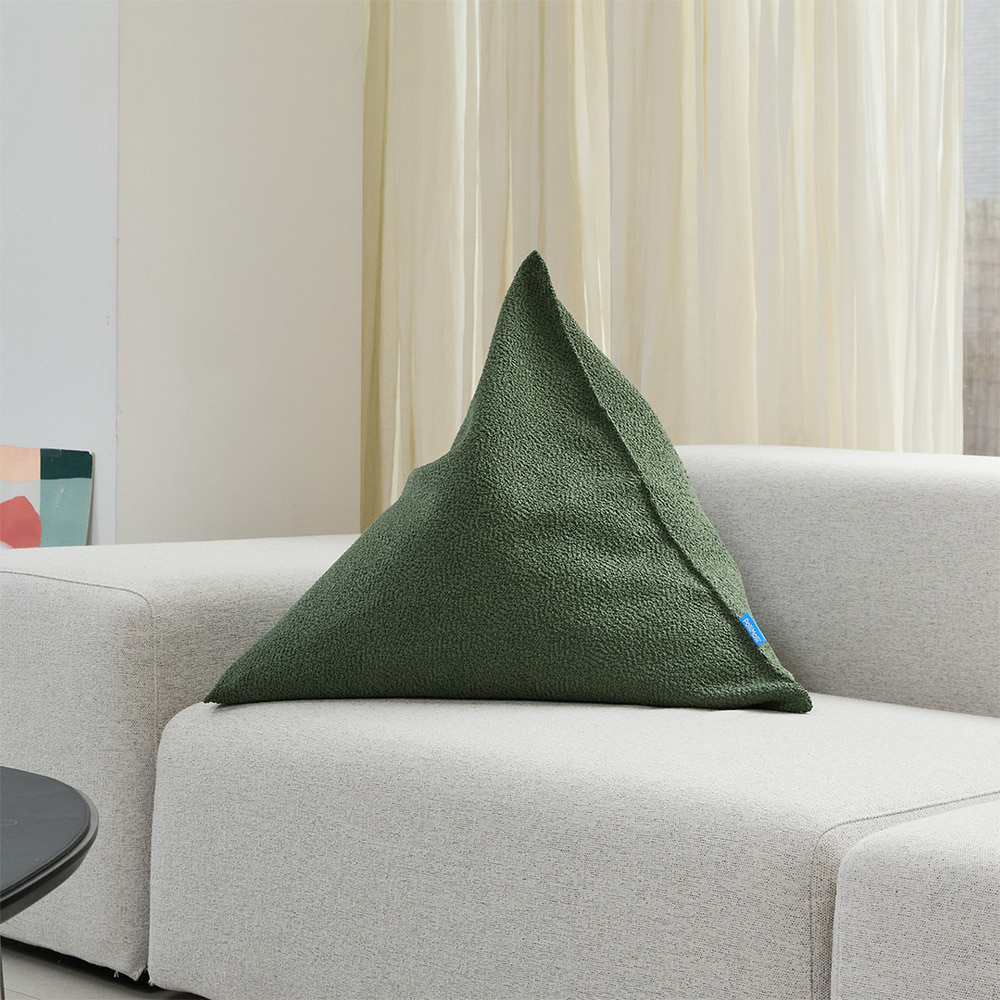 [빈백 환승] 폴리몰리 301B 부클레 삼각 쿠션 겉커버와 속커버 (충전재 불포함)