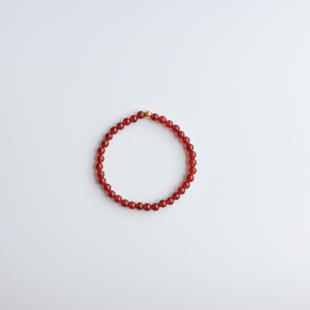 24K 4mm 볼 원석 팔찌 OPPB0311 이미지 8