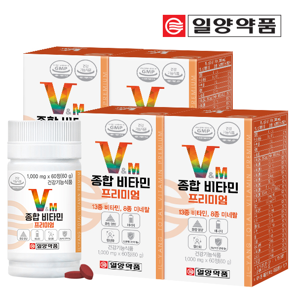 일양약품 종합 비타민 프리미엄 60정, 4개 - 메인 이미지