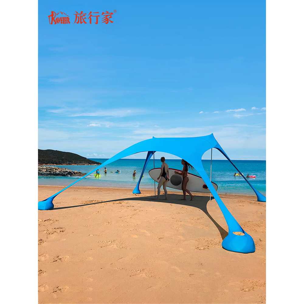 해변 타프 올챙이 비치 캐노피 모래사장 간편 텐트 210x210cm - 상세 이미지 4