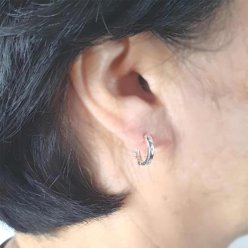 야랑쥬얼리 925실버 원터치 멀티큐빅 일자핀 귀걸이 이미지 6