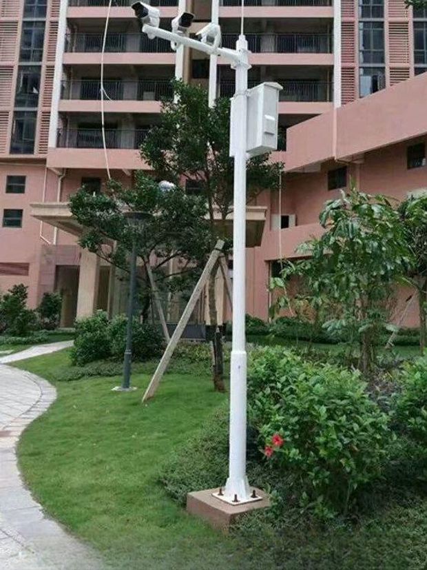 야외 CCTV 카메라 기둥 감시 폴대 설치 실외 거치대 스탠드 브라켓 지지대 3 미터 싱글 건 크로스 암 박스 없음 - 메인 이미지
