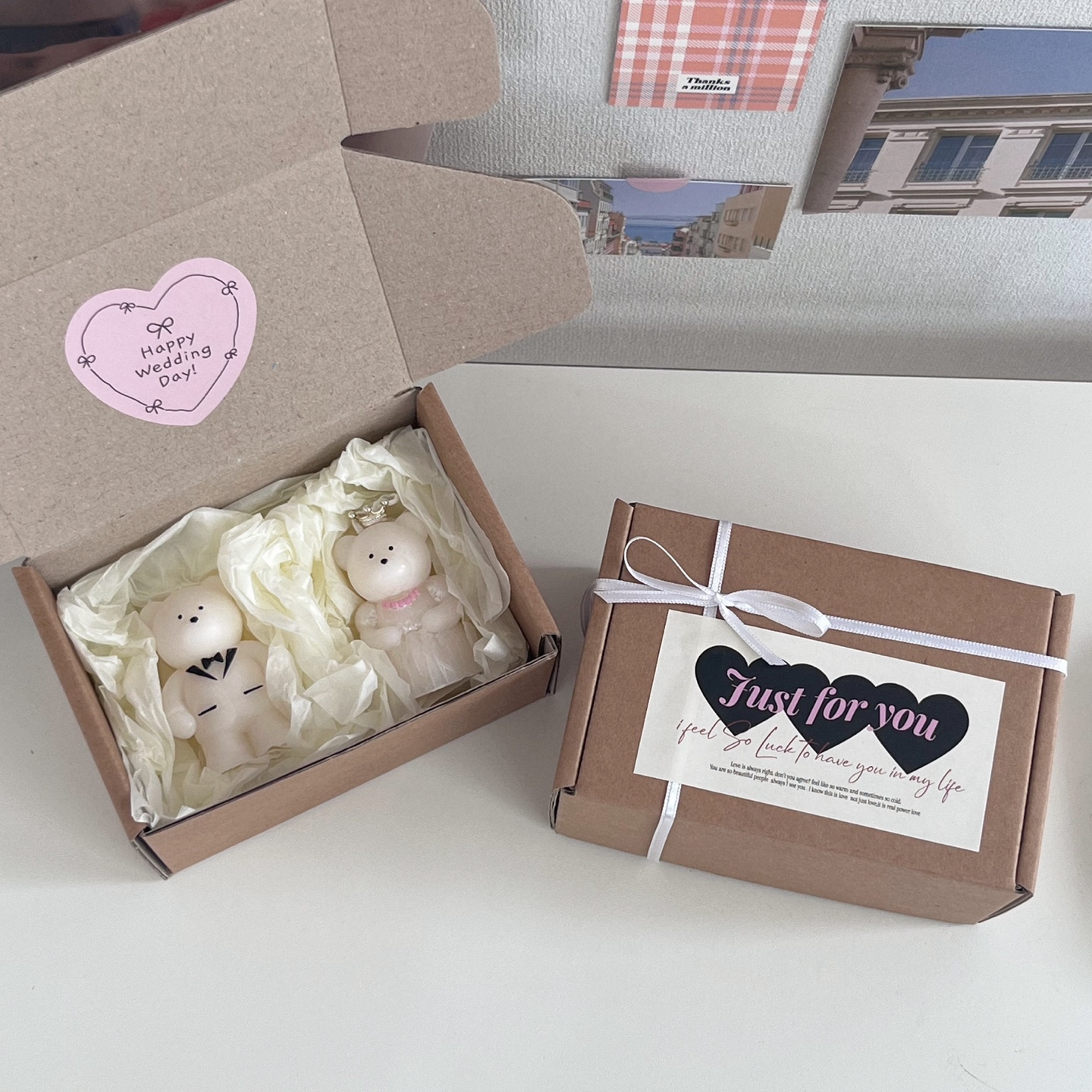 웨딩베어캔들 프로포즈 웨딩촬영 커스텀제작 캔들 소품 결혼기념일 집들이선물 레이지선데이모닝