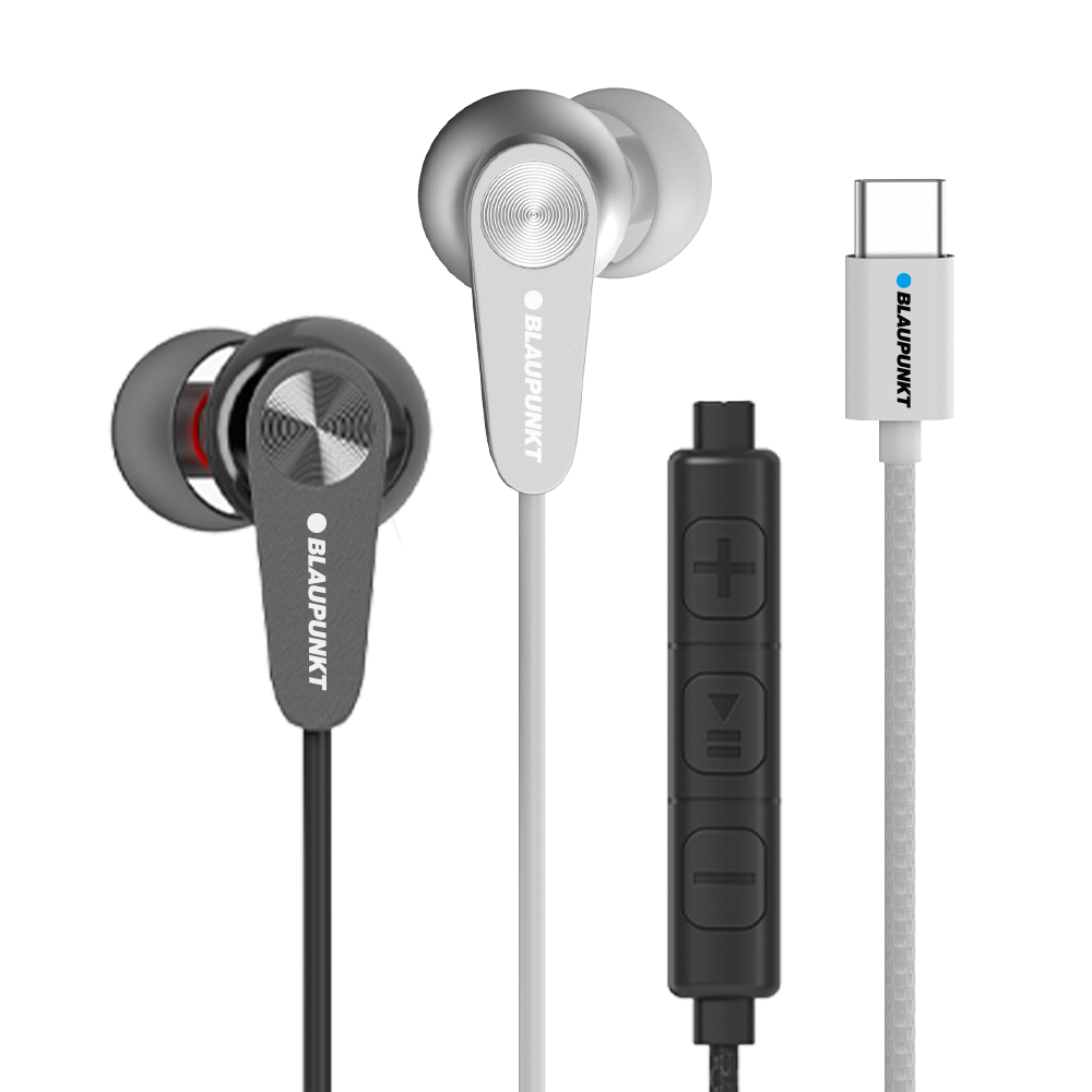 블라우풍트 커널형 유선이어폰 Hi-Fi 고음질 C타입 줄이어폰 마이크 화이트 이미지 2