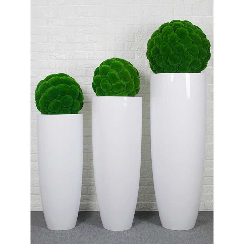 대형 화분 원형 유리섬유 플라스틱 원형 분갈이 거실 36x36x90cm - 상세 이미지 4