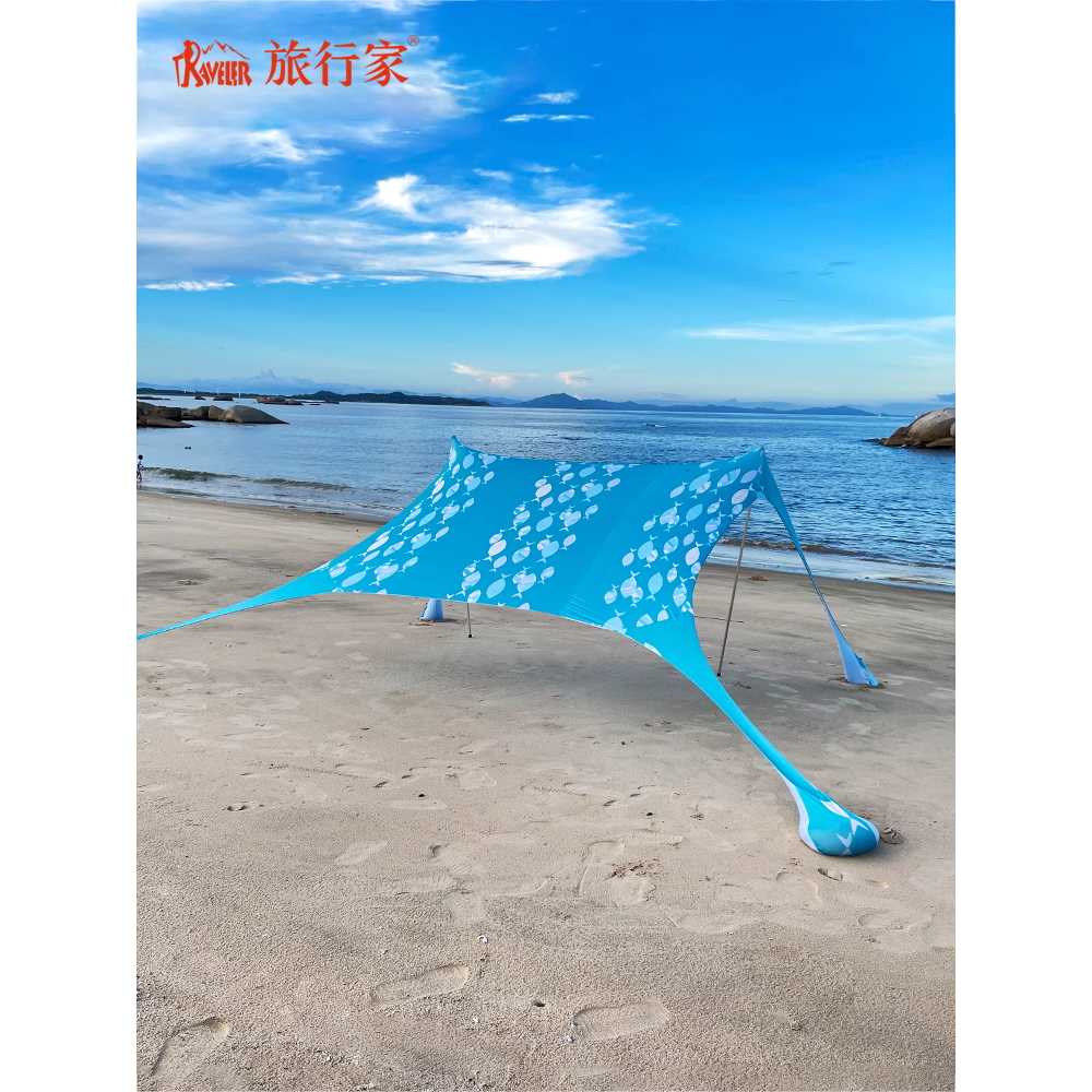해변 타프 올챙이 비치 캐노피 모래사장 간편 텐트 210x210cm - 상세 이미지 2