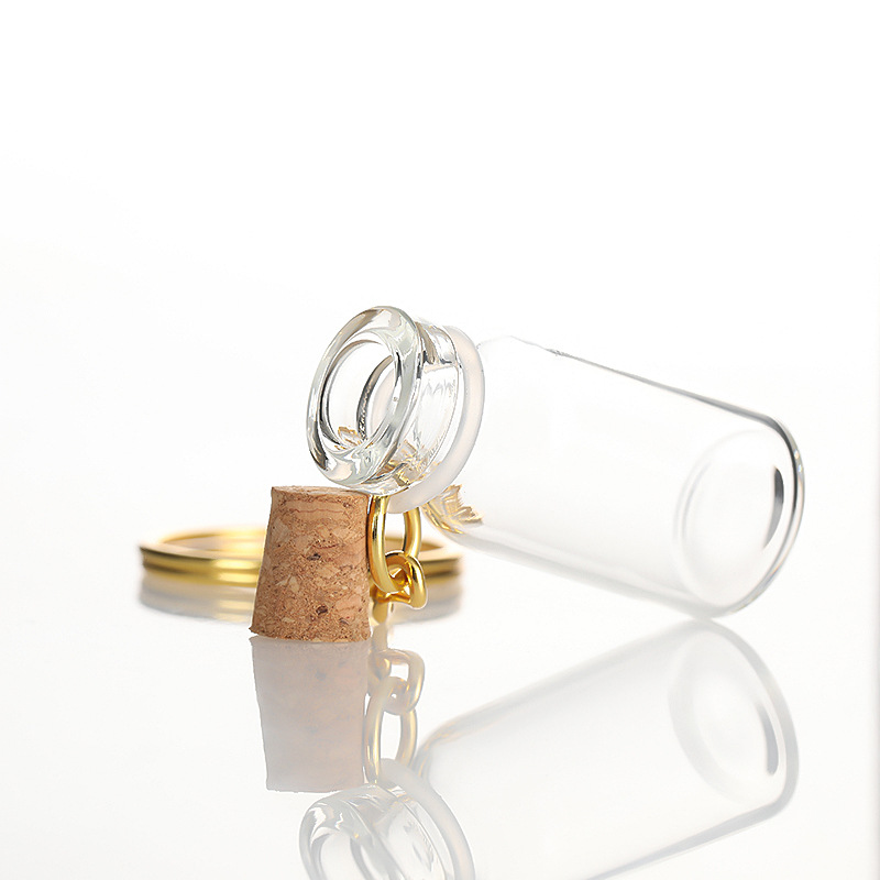 미니 유리병 키링 5ml 소원병 꾸미기 키링 재료보관 코르크 마개 키홀더 - 상세 이미지 4