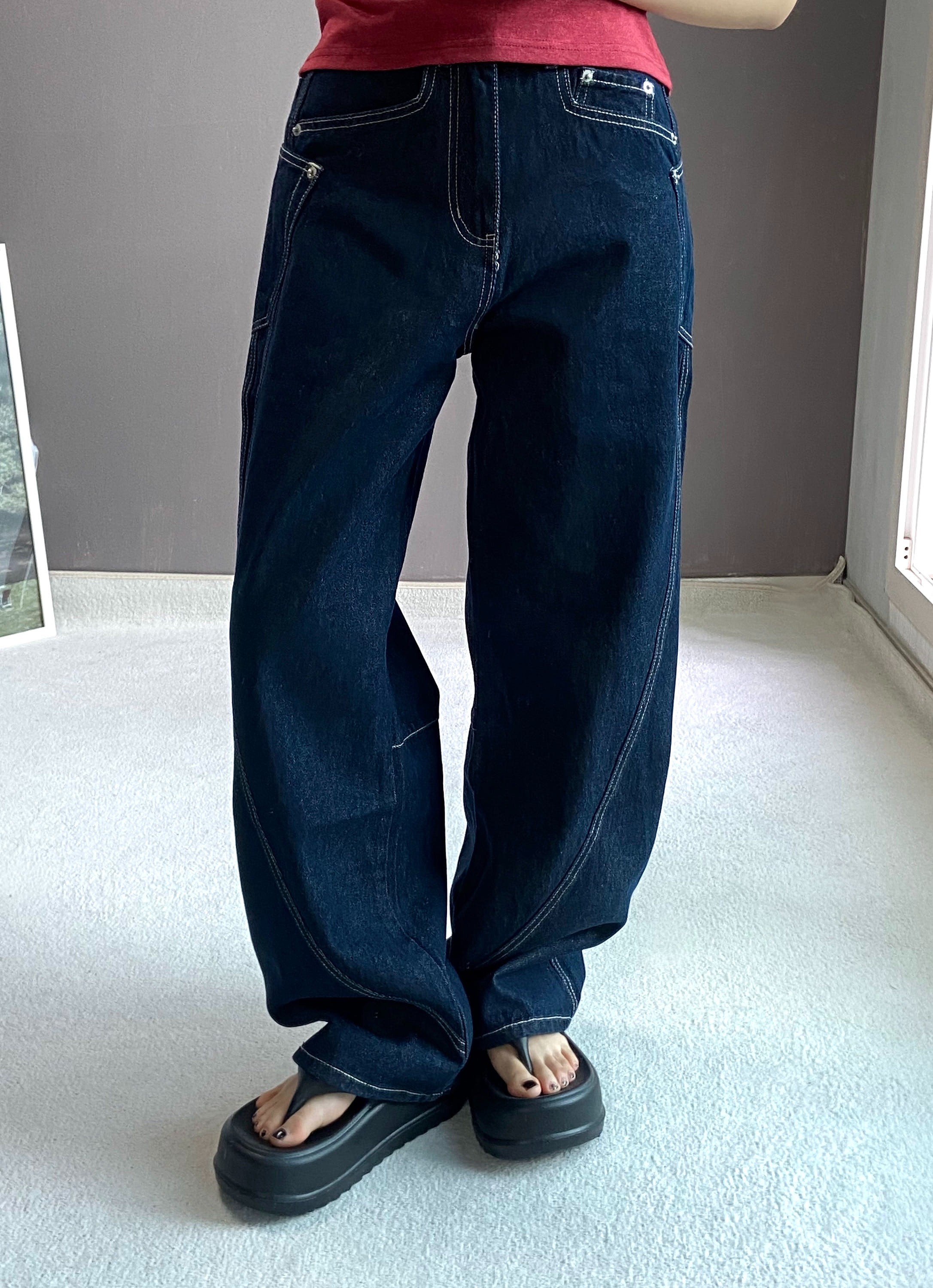 비츠앤밥스 [기본,롱기장!] WAVE LINE DENIM