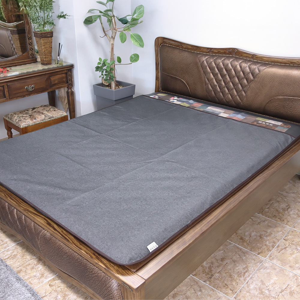 들꽃잠 어싱 온열매트 커버 방수 그레이네이비, Q(퀸)