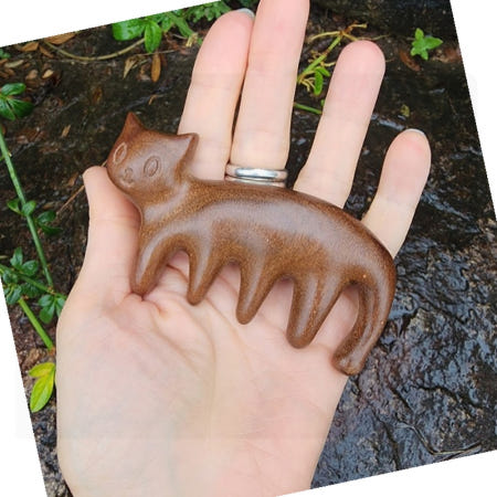 고양이 마사지기 두피 지압 괄사도구 나무 원목 휴대용 지압봉 홈케어 건강용품