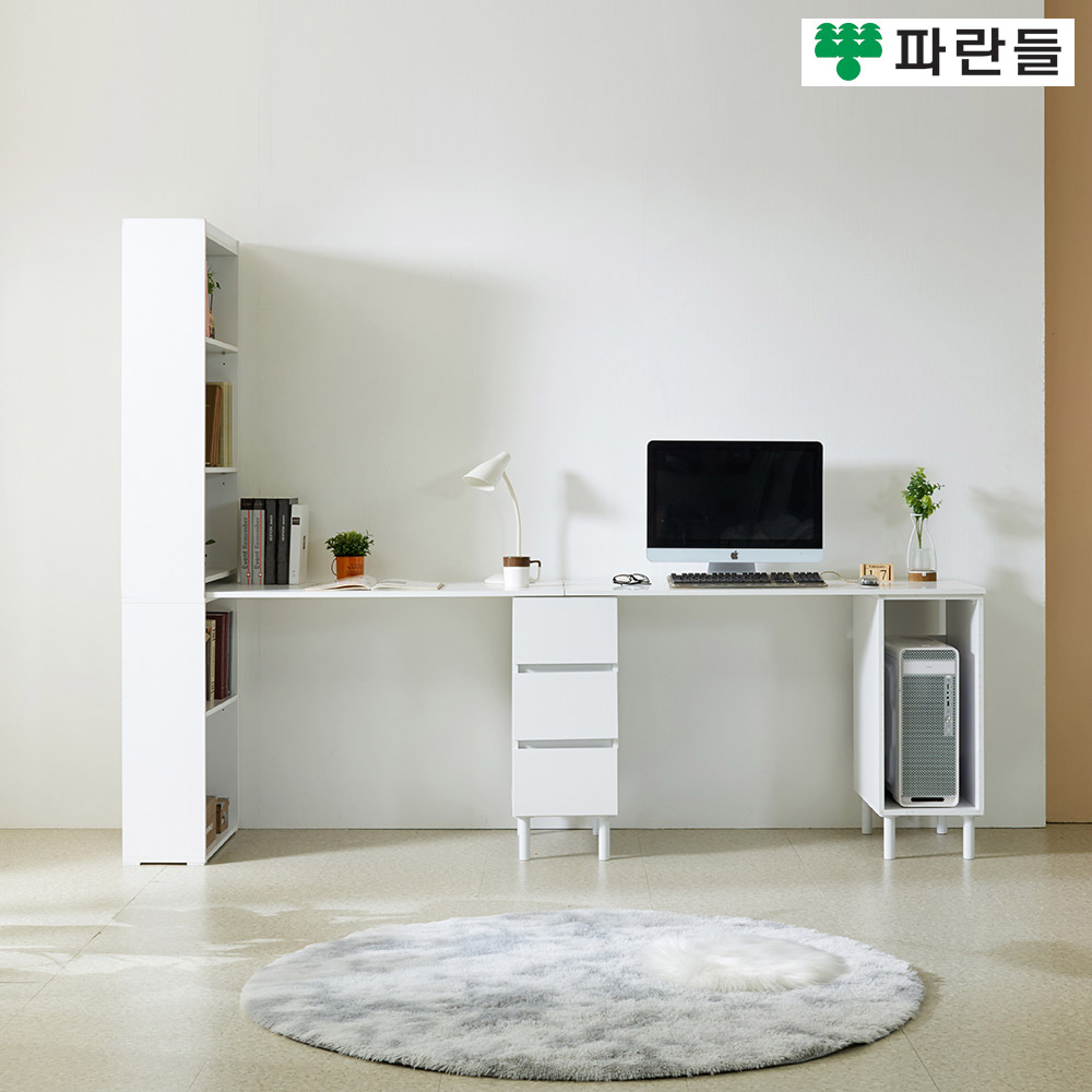파란들가구 E0목재 LPM 서랍형 2000/2400 h형 2인용책상세트 - 상세 이미지 4