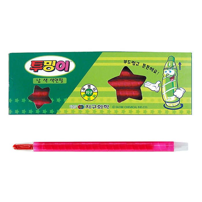 지구화학 투명이 색연필 샤프식 12자루 빨강 /1타