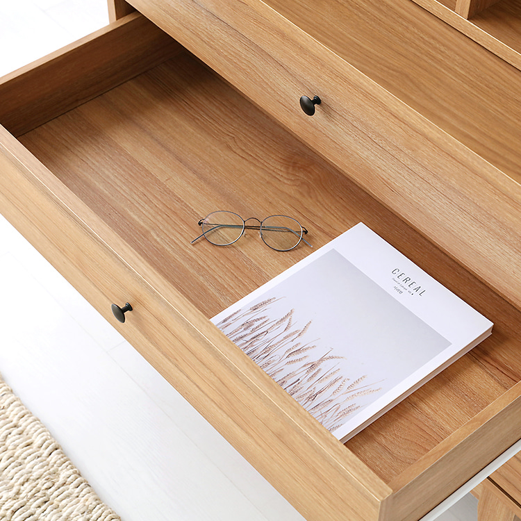 CAMIU 콘솔수납장 CHM11080 800x400x1100mm, 4단, 캄포어베니어 5500.6752