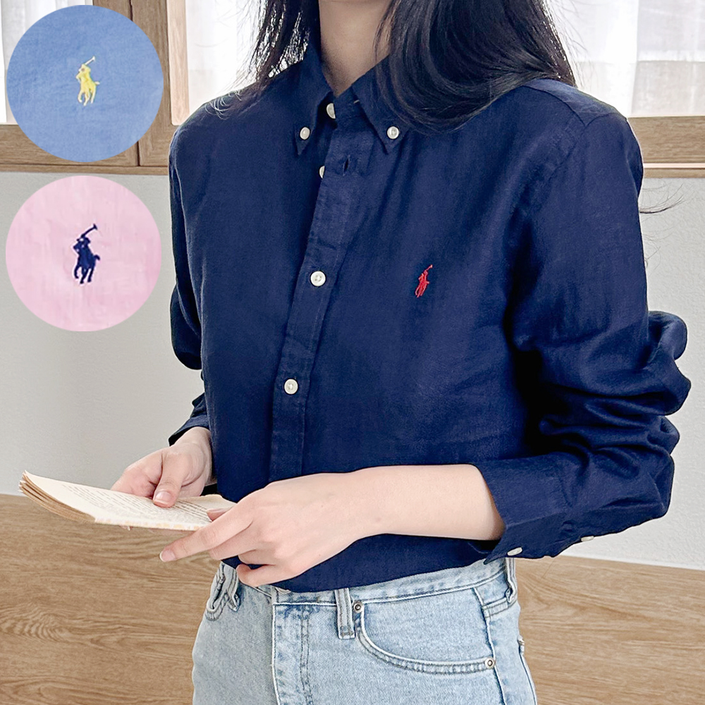 폴로 린넨 셔츠 여성 보이즈 시어서커 남방