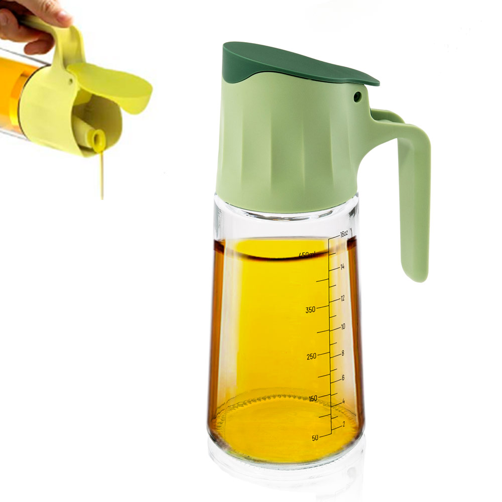 시노글라스 Auto 그라비티 유리 눈금 간장 참기름 오일병 500ml - 상품 이미지