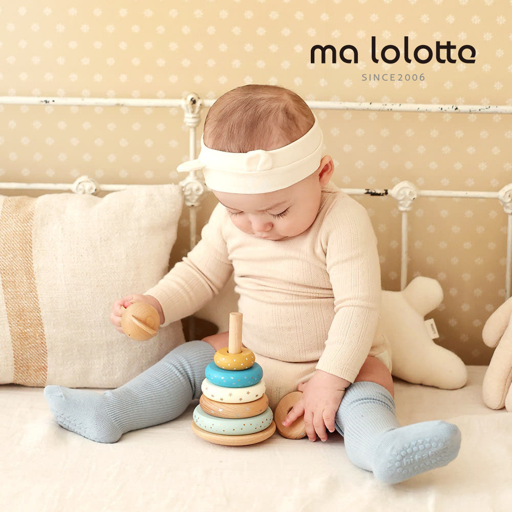 마롤로뜨 아기 니삭스 3P 미끄럼방지 사계절 돌 삭스 신생아 긴양말 XS