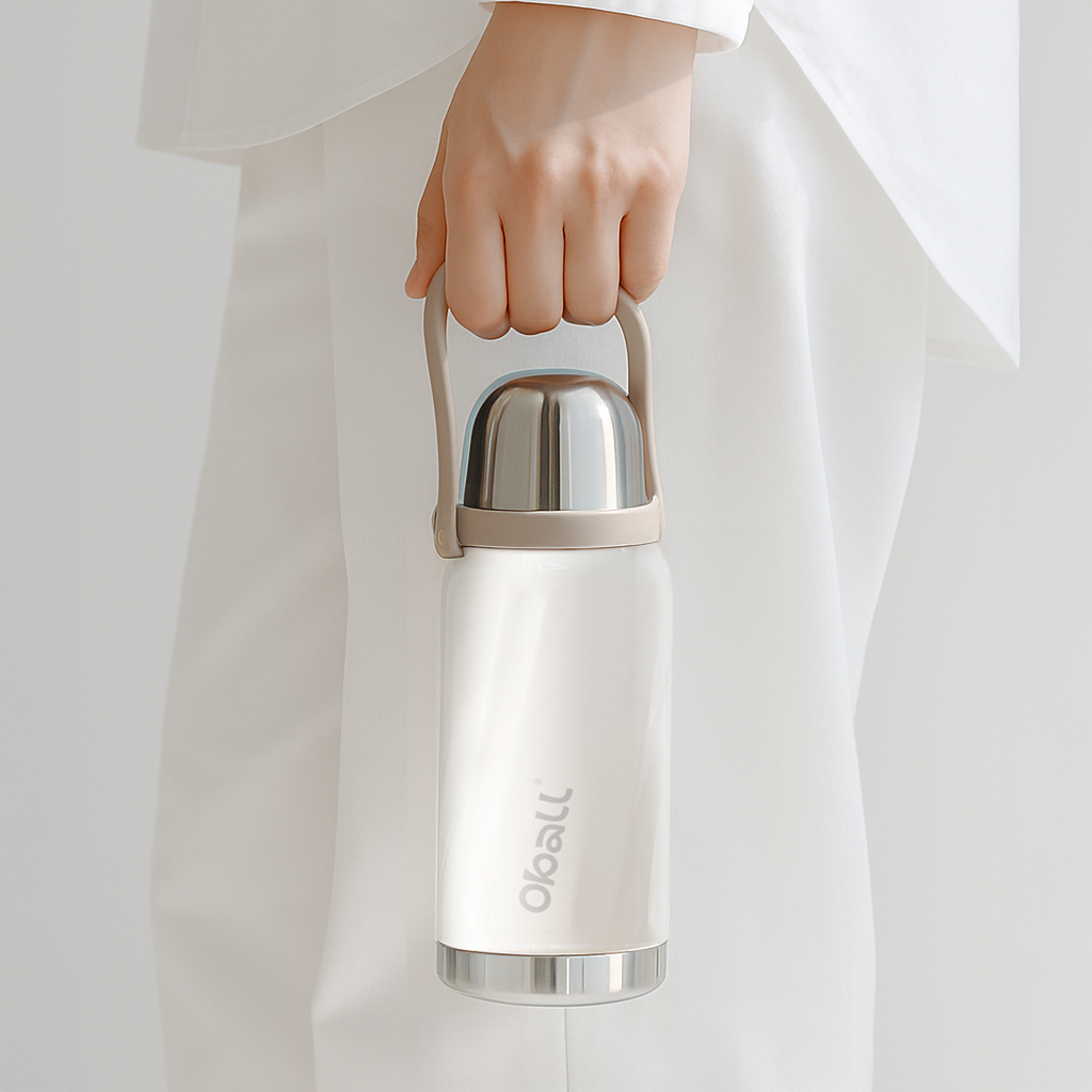 자이언트 오볼 대용량 보온 보냉 스텐 손잡이 스트랩 텀블러 960ml 봄 여름 분유 이유식 등산 캠핑 대형 운동 - 상세 이미지 2