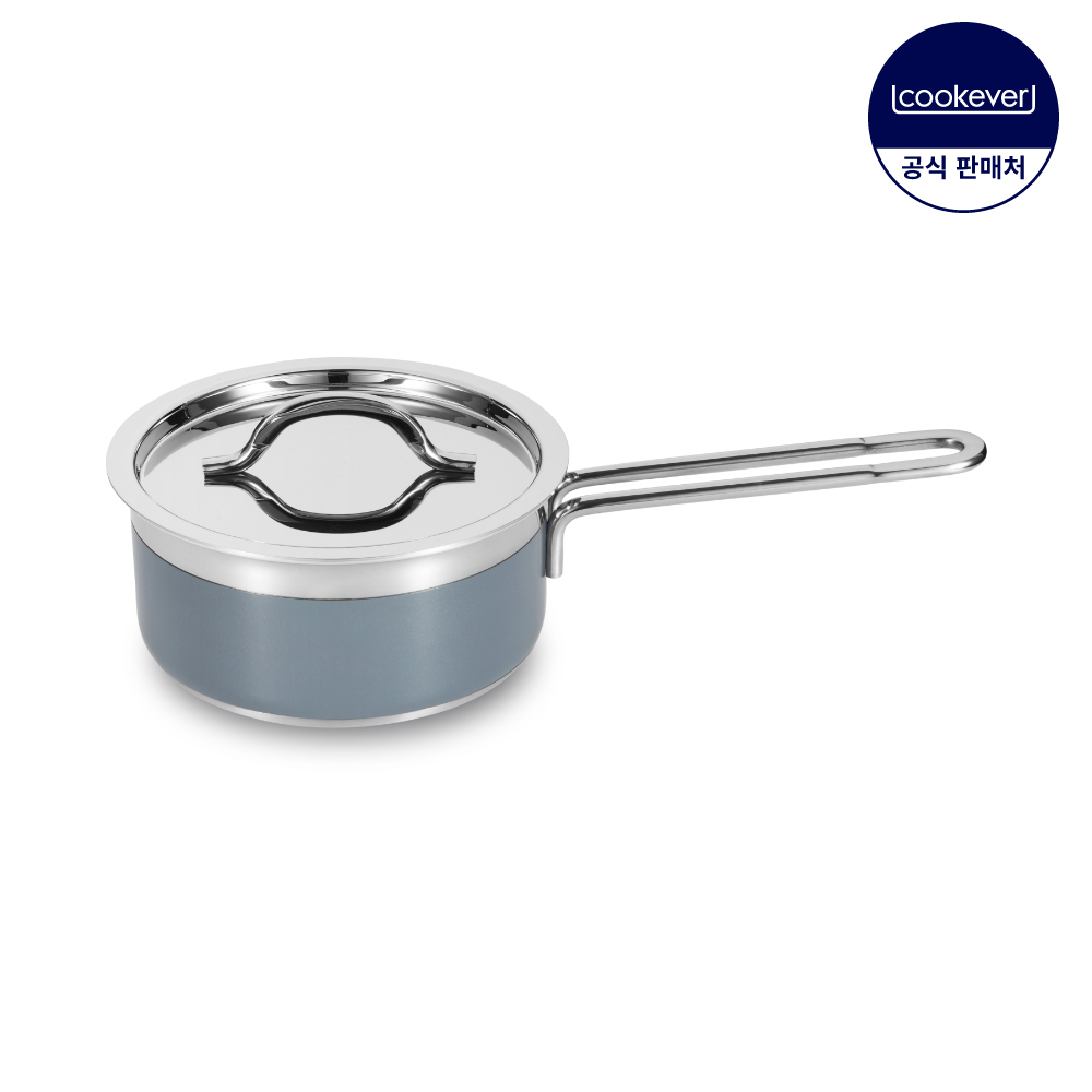 쿡에버 그레이 인덕션 통3중 스텐 편수 냄비 16cm
