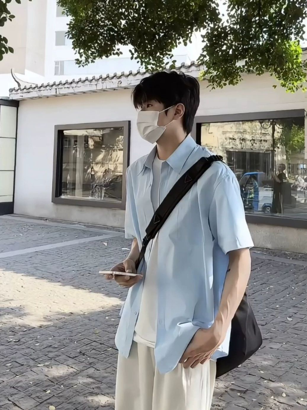 셔츠 남성 반팔 블루 여름 가벼운 티셔츠 재킷 하늘색 - 상세 이미지 4