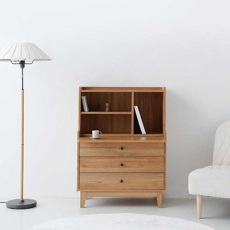 CAMIU 콘솔수납장 CHM11080 800x400x1100mm, 4단, 캄포어베니어 5500.6752