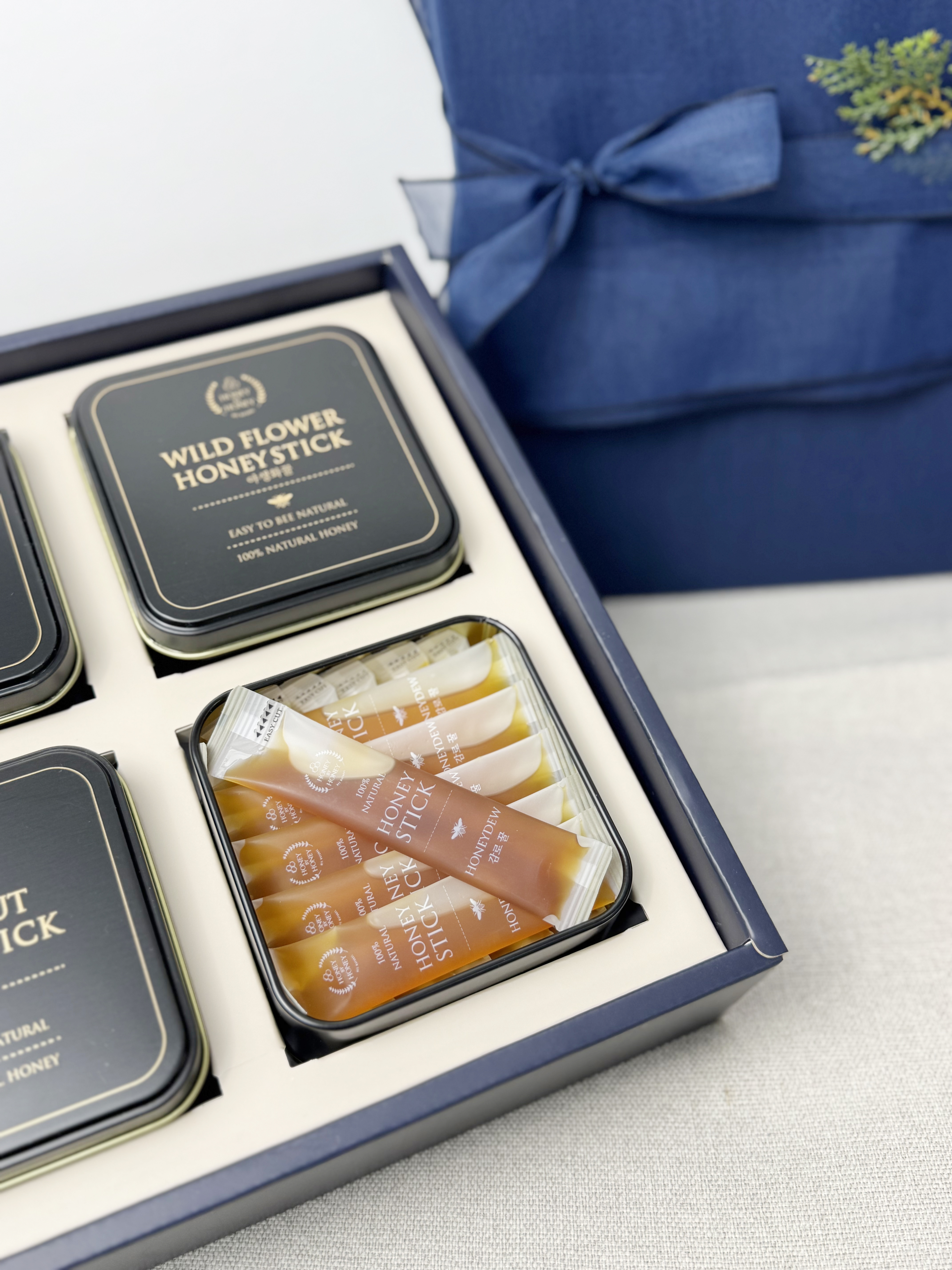 허니바이허니 국산 벌꿀 스틱 부모님 교수님 선물 세트 60포입 아카시아 야생화 밤