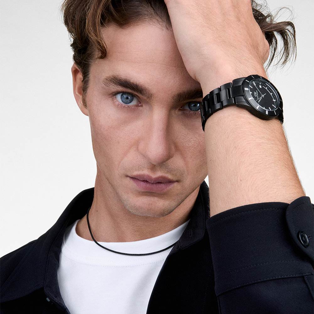 다니엘 웰링턴 ICONIC PARADIGMA LINK BLACK 올블랙 메탈 남자워치