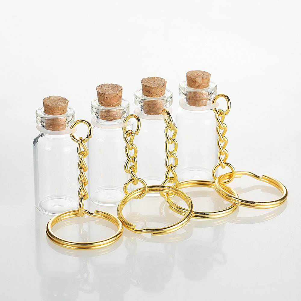 미니 유리병 키링 5ml 소원병 꾸미기 키링 재료보관 코르크 마개 키홀더 - 상품 이미지