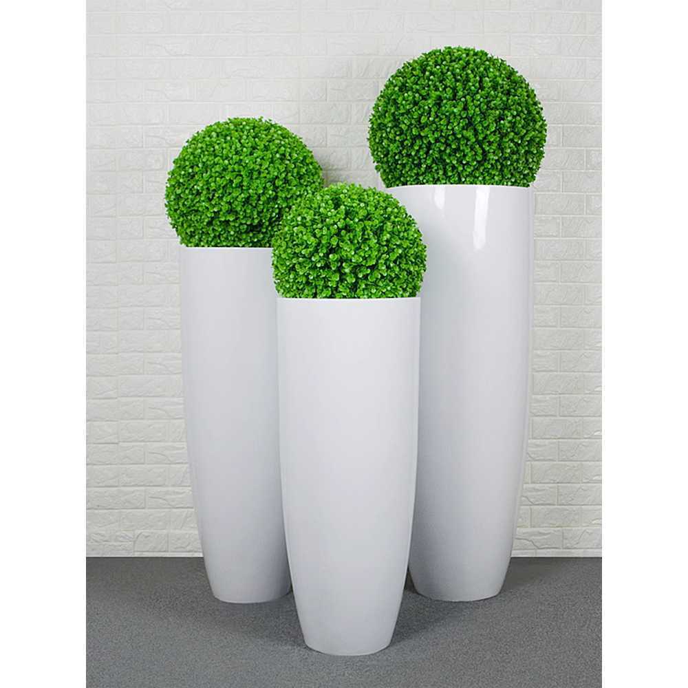 대형 화분 원형 유리섬유 플라스틱 원형 분갈이 거실 36x36x90cm - 상세 이미지 2