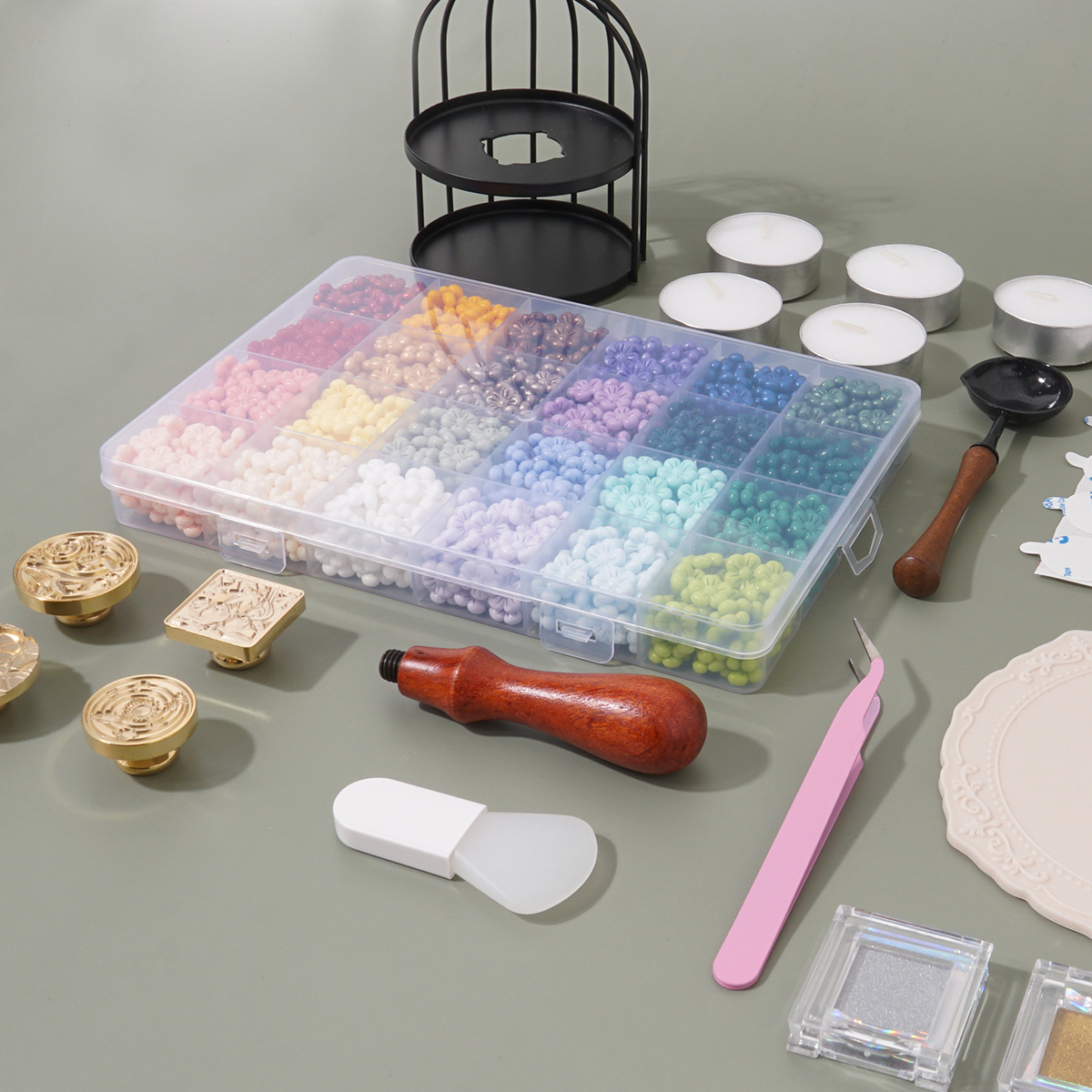 1평문구점 실링왁스 세트 올인원 프로 키트 청첩장 도장 스탬프