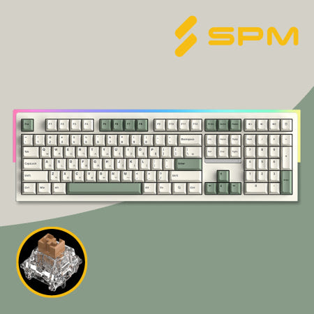 SPM 몽돌 키보드 PL108W 풀배열 베이지, 저소음 새벽축 택타일