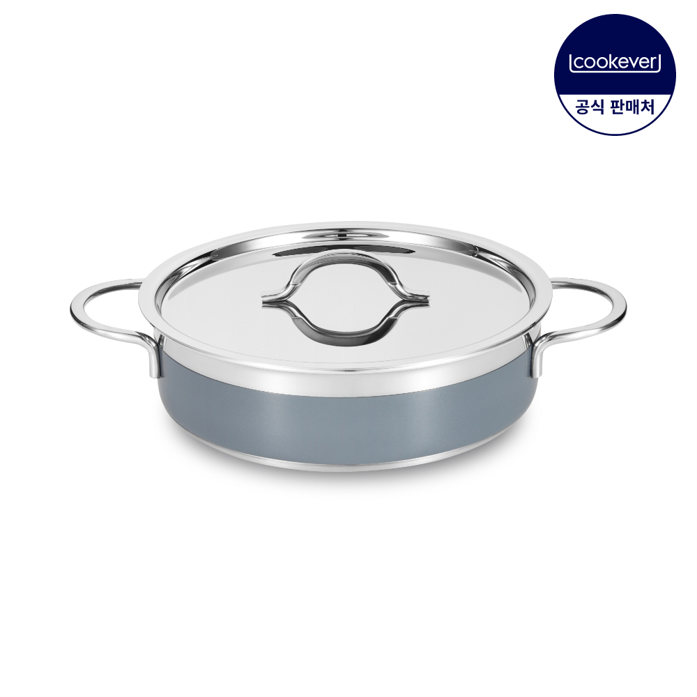 쿡에버 그레이 인덕션 통3중 스텐 전골 냄비 24cm