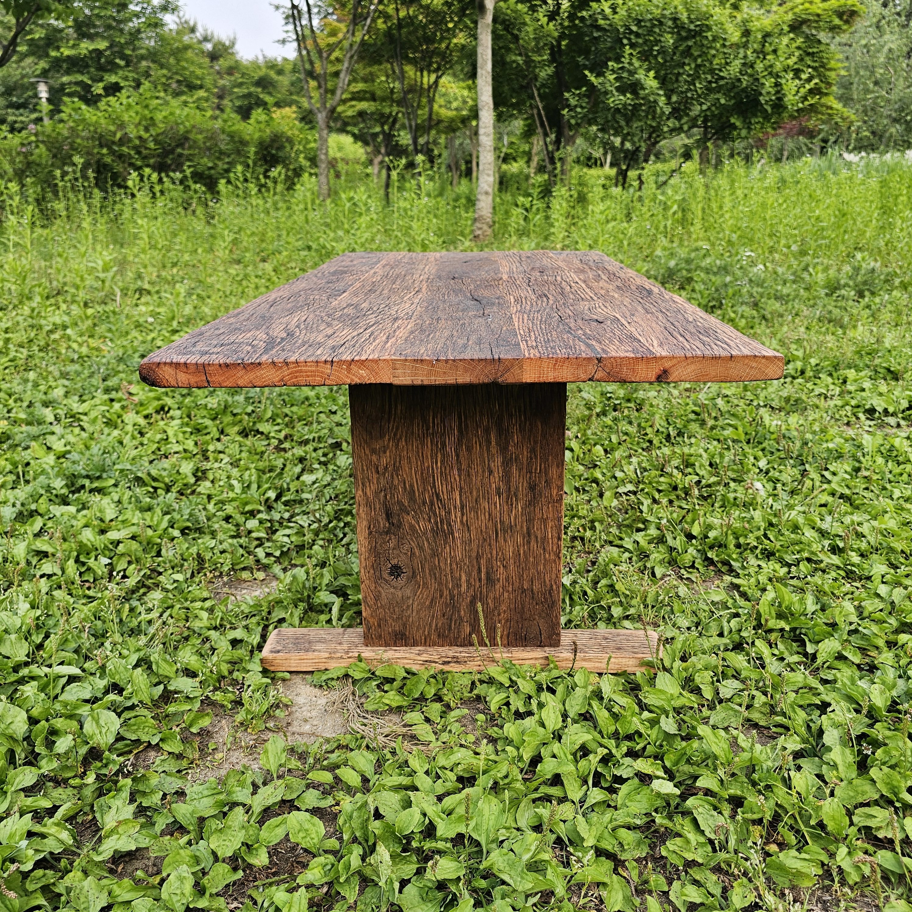 100년 이상 된  올드오크 빈티지 고재 거실 커피 좌식 테이블 주문제작