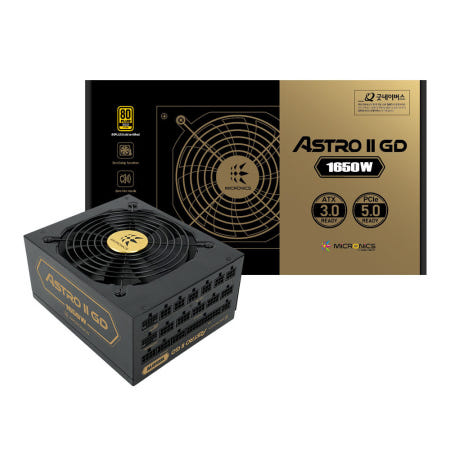 마이크로닉스 ASTRO II GD 1650W 80PLUS GOLD 풀모듈러 ATX3.0 (PCIE5) (블랙) 파워