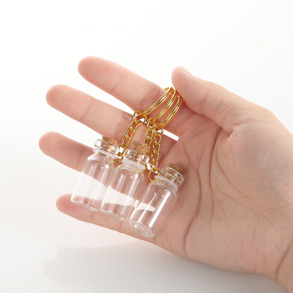 미니 유리병 키링 5ml 소원병 꾸미기 키링 재료보관 코르크 마개 키홀더 이미지 7