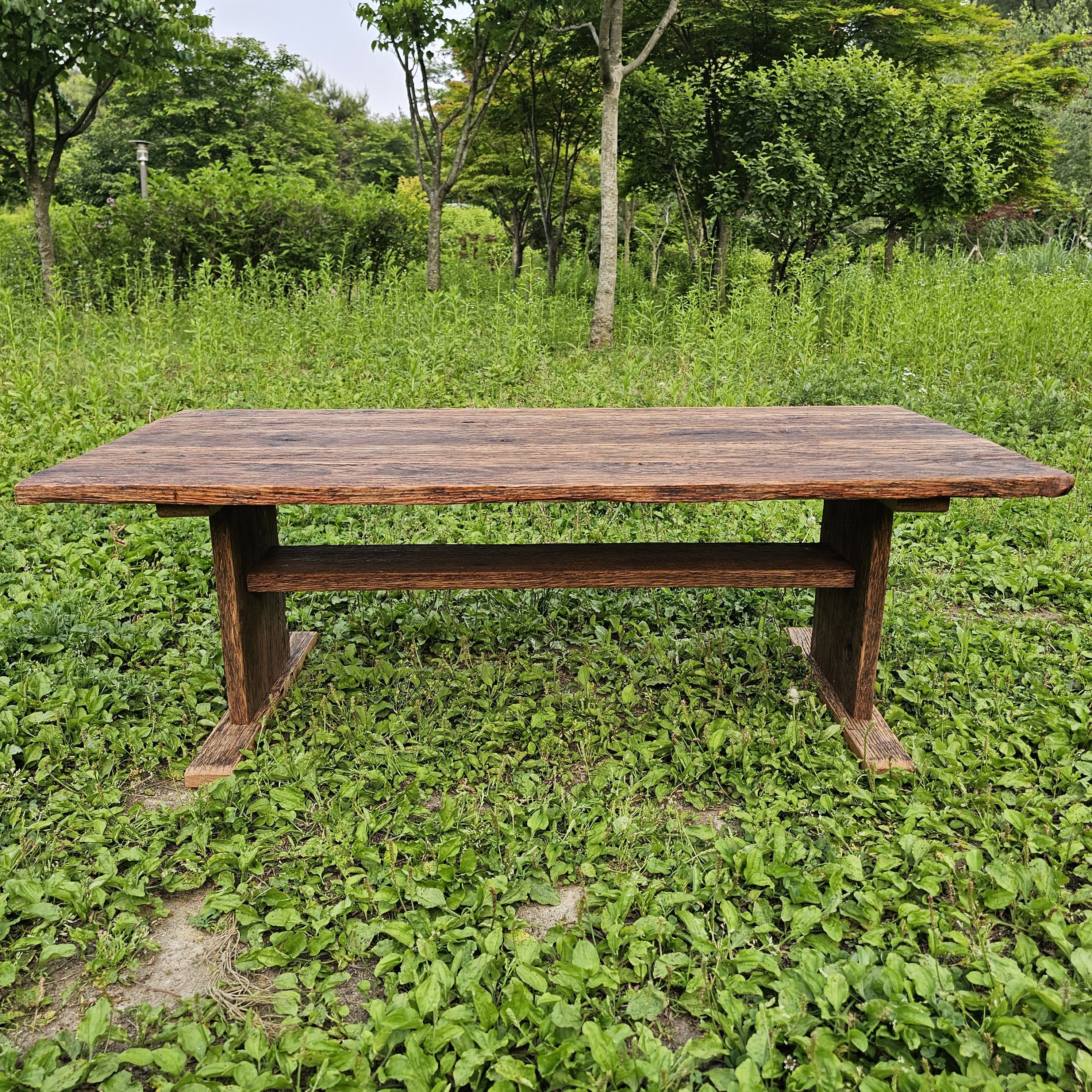 100년 이상 된  올드오크 빈티지 고재 거실 커피 좌식 테이블 주문제작