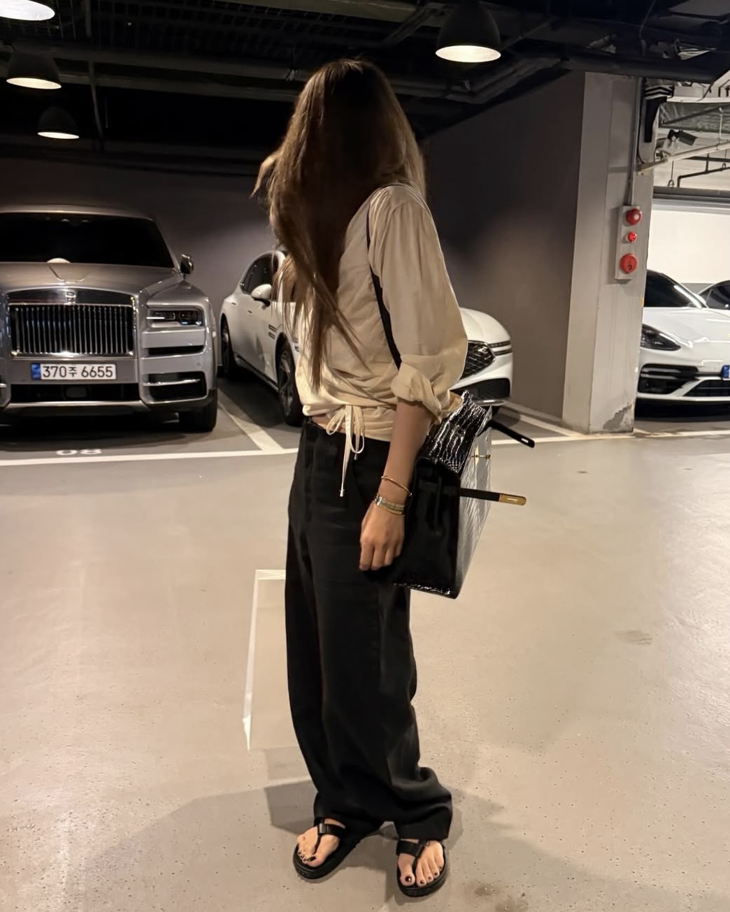 [S당일] 아웃핏 슈가 팬츠 프리미엄 린넨100 와이드슬랙스 (블랙) - 상세 이미지 3